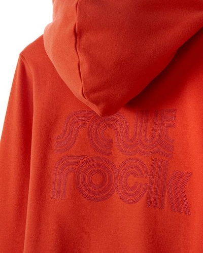 Saltrock Retro Wave Embroidered Womens Zip Hoodie Red