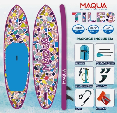 Maqua Tiles Kayak Kit 10'8" Inflatable Stand Up Paddle Board