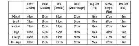 Saltrock Womens Wetsuit Size Chart