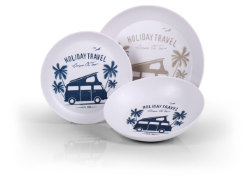 Holiday Travel Design Melamine Tableware for 2 People