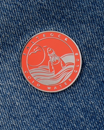 Saltrock Cold Water Club Pin Badge Orange 