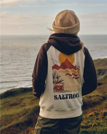 Saltrock Winter Poster Womens Zip Raglan Hoodie Cream