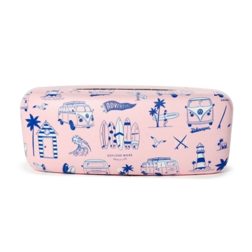 Glasses/Sunglasses Case Volkswagen VW T1 Camper Bus Explore Pink