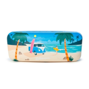 Glasses/Sunglasses Case Volkswagen VW T1 Camper Bus Explore Waves Blue