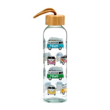 Volkswagen VW T1 Camper Bus Summer & Surf 500ml Glass Water Bottle