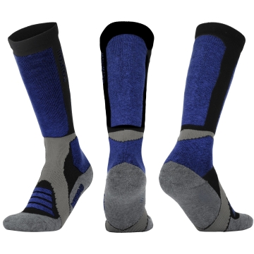 MowMow Woolf Merino Snow Socks Size 39-42 Blue/Black/Dark Grey