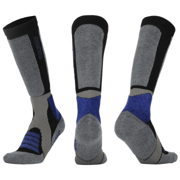 MowMow Woolf Merino Snow Socks Size 39-42 Dark Grey/Blue/Light grey