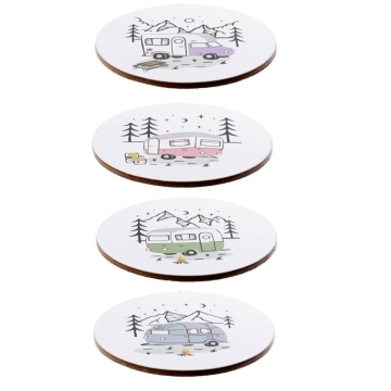 Wildwood Caravan Set of 4 Cork Coasters