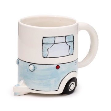 Home Is Where You Park It Caravan Ceramic Shaped Mug Blue