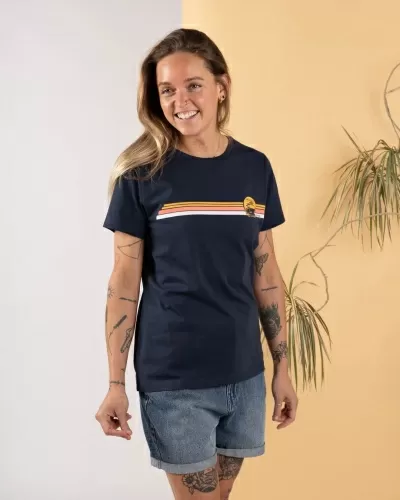 Тениска Saltrock Celeste Stripe в синьо