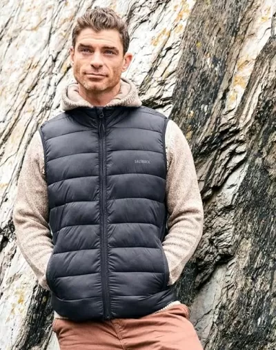 Мъжки подплатен елек Saltrock Resin в тъмносиво