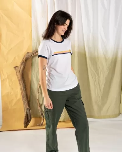 Тениска Saltrock Celeste Stripe в бяло