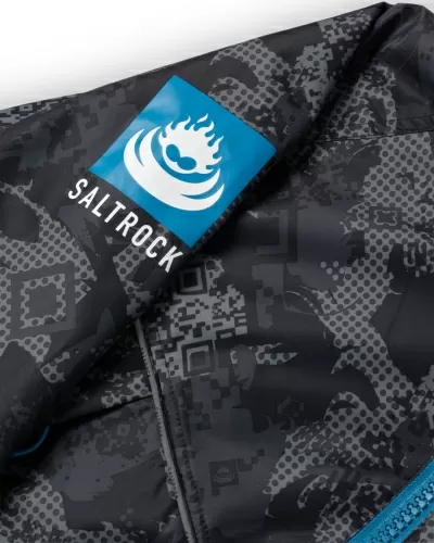 Водоустойчиво унисекс пончо яке роба Saltrock Digi Camo в черно/синьо