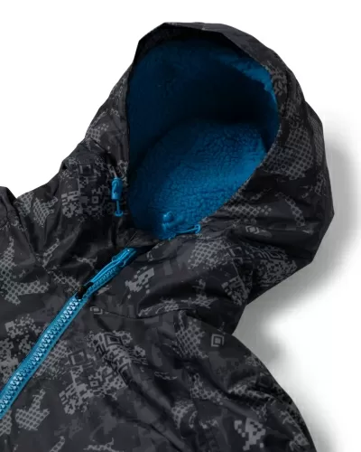 Водоустойчиво унисекс пончо яке роба Saltrock Digi Camo в черно/синьо