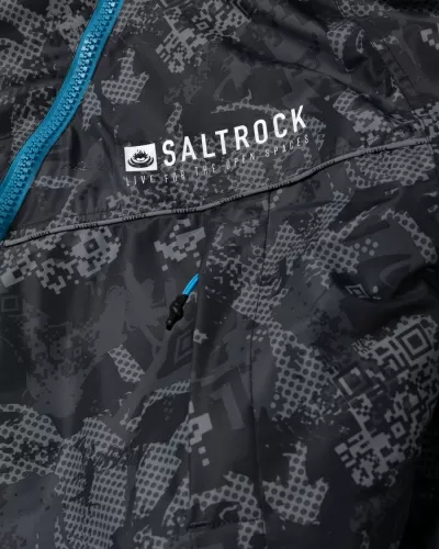 Водоустойчиво унисекс пончо яке роба Saltrock Digi Camo в черно/синьо