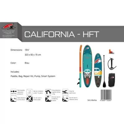 Стендъп падъл борд F2 California HFT 10'6" SUP тюркоаз