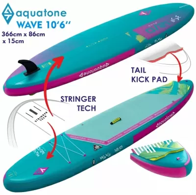 Стендъп падъл борд Aquatone Wave Plus 12'0" каяк комплект