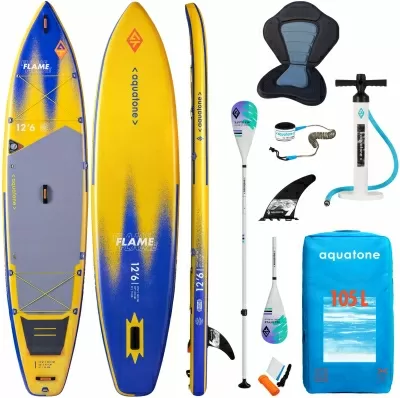 Стендъп падъл борд Aquatone Flame 3.0 Touring 12'6" каяк комплект