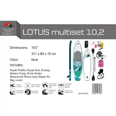 Стендъп падъл борд F2 Lotus 10'2" Multiset SUP син