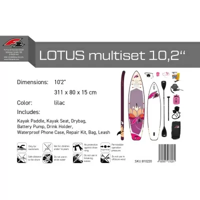 Стендъп падъл борд F2 Lotus 10'2" Multiset SUP лила