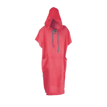 Colour Monk Shaman Linen Changing Poncho Hot Coral