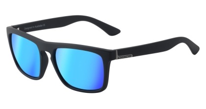 Ranger - Satin Black-Grey|Ice Blue Mirror Polarised Sunglasses
