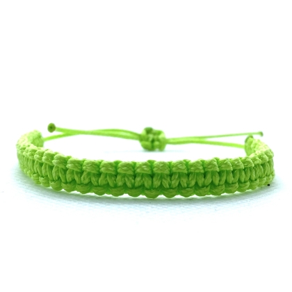 Ръчно изработена дамска гривна Happy Knots в електриково зелено