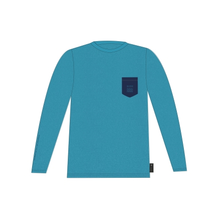 Мъжка тениска за сърф с UV защита NeilPryde Nano с дълъг ръкав в небесно синьо