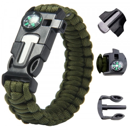 Survival Bracelet 5-in-1 Olive Green