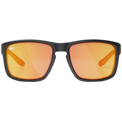 Непотъващи слънчеви очила MowMow Floater - 003 с матова черна рамка и оранжеви стъкла