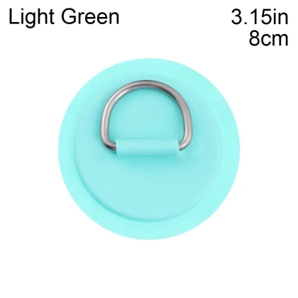 Surfboard SUP Kayak Dinghy Boat PVC Patch With Stainless Steel D Ring Pad Bungee Rope Kit Light Green 8 cm