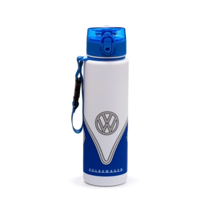 Volkswagen VW T1 Camper Bus Blue Pop Top 600ml Shatterproof Bottle