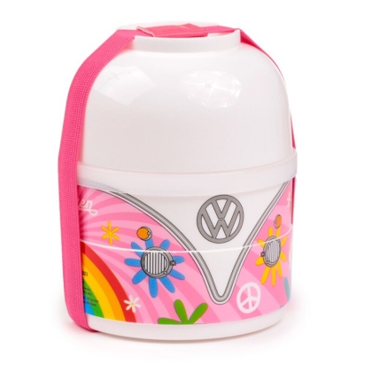 Volkswagen VW T1 Camper Bus Summer Stacked Round Bento Lunch Box