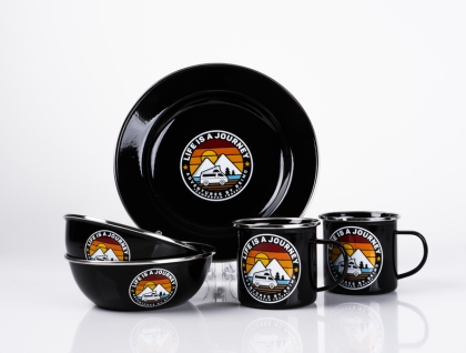 Vanlife Design Melamine Tableware for 4 People