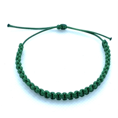 Зелена ръчно изработена дамска гривна Happy Knots