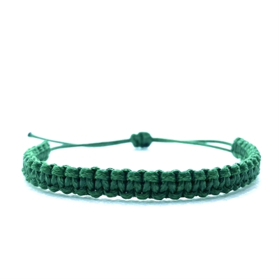 Зелена ръчно изработена мъжка гривна Happy Knots