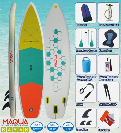 Maqua Kayak 10’8” Inflatable Stand Up Paddle Board