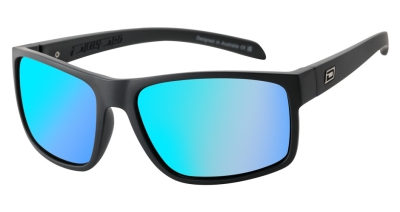 Blast - Satin Black - Grey/Ice Blue Mirror Polarised Sunglasses
