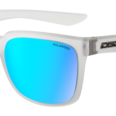 Blade - Satin Crystal Clear-Grey|Ice Blue Mirror Polarised Sunglasses