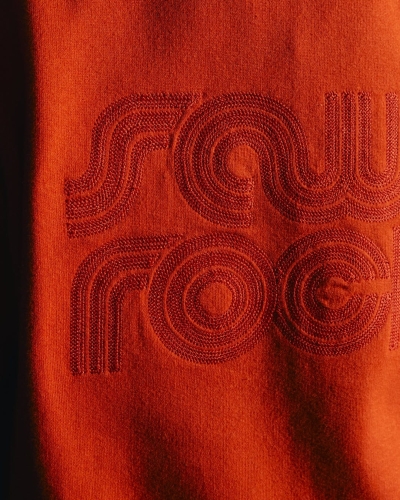 Saltrock Retro Wave Embroidered Womens Zip Hoodie Red