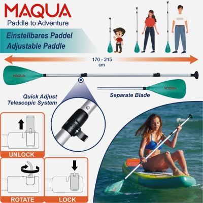 Maqua Rocket Kayak Set 10’8” Inflatable Stand Up Paddle Board