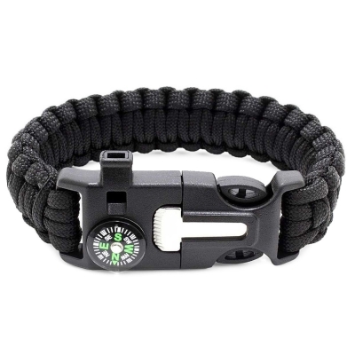 Survival Bracelet 5-in-1 Black