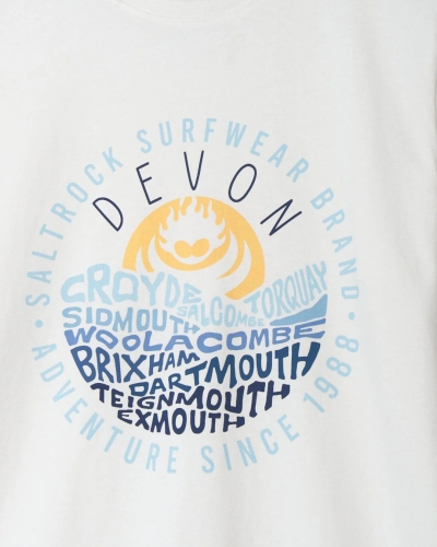 Saltrock Layers Devon Mens Short Sleeve T-Shirt White 