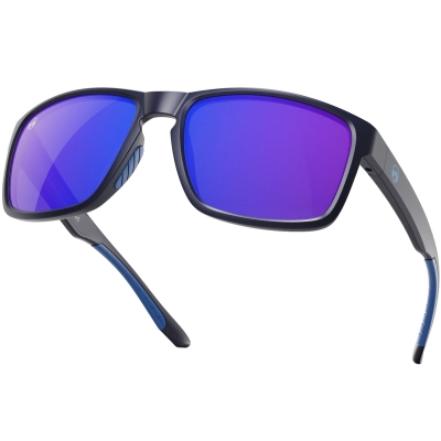 Непотъващи слънчеви очила MowMow Floater - 002 с матова тъмносиня рамка и сини стъкла