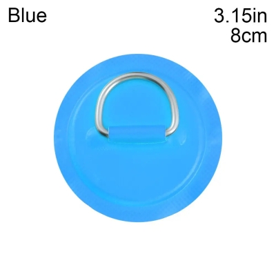 Surfboard SUP Kayak Dinghy Boat PVC Patch With Stainless Steel D Ring Pad Bungee Rope Kit Blue 8 cm