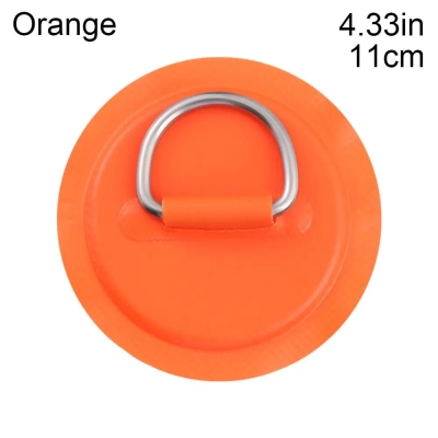 Surfboard SUP Kayak Dinghy Boat PVC Patch With Stainless Steel D Ring Pad Bungee Rope Kit Orange 11 cm