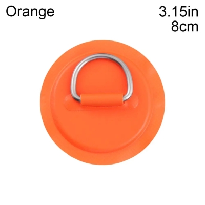 Surfboard SUP Kayak Dinghy Boat PVC Patch With Stainless Steel D Ring Pad Bungee Rope Kit Orange 8 cm