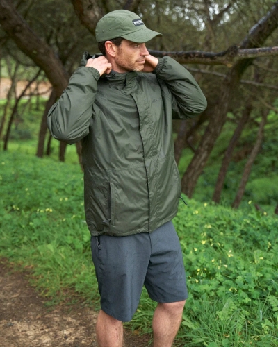 Saltrock Rainier Mens Packable Waterproof Jacket Green