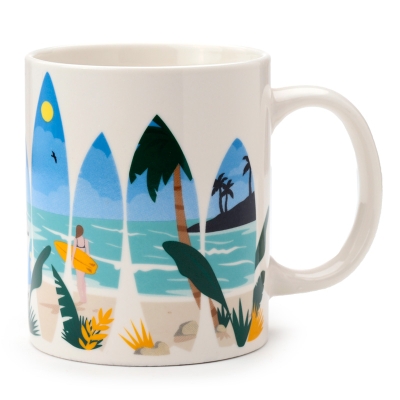 Volkswagen VW T1 Camper Bus Waves are Calling Porcelain Mug