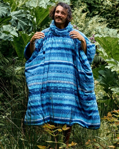 Saltrock Marks Unisex Recycled Reversible Poncho Blue